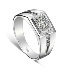One Carat Six-Claw Diamond Ring with Zircon Accents