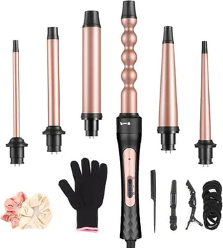 6 in 1 Curling Iron Professional Curling Wand Set Fast...