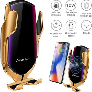 10W Automatic Clamping Car Wireless Charger Stand for iPhone, Huawei,...