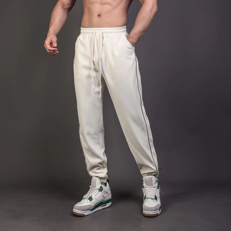 Reflective Ankle-Tied Slim Fit Running Pants for Men